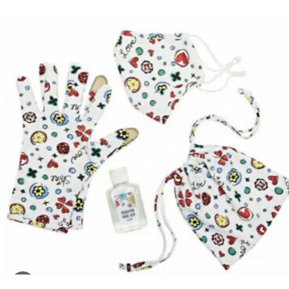 Brighton Love Sparkle Set touchscreen gloves mask drawstring pouch NEW